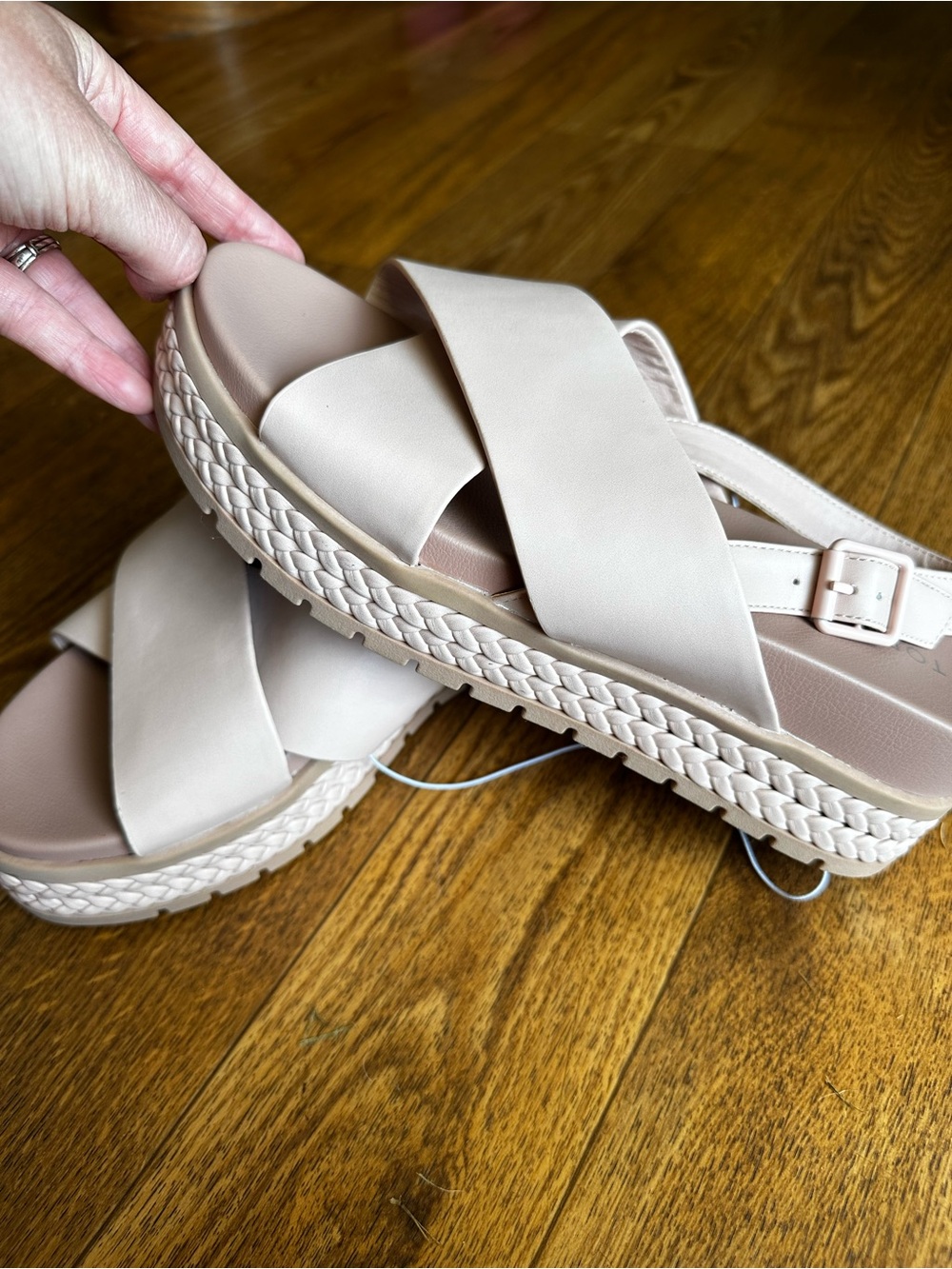 New without original tag torrid Blush Crisscross Platform Sandals